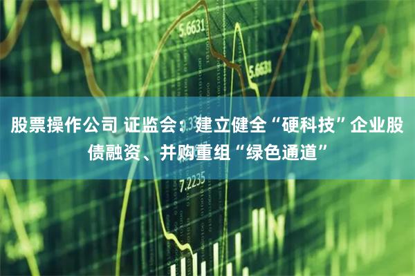 股票操作公司 证监会：建立健全“硬科技”企业股债融资、并购重组“绿色通道”